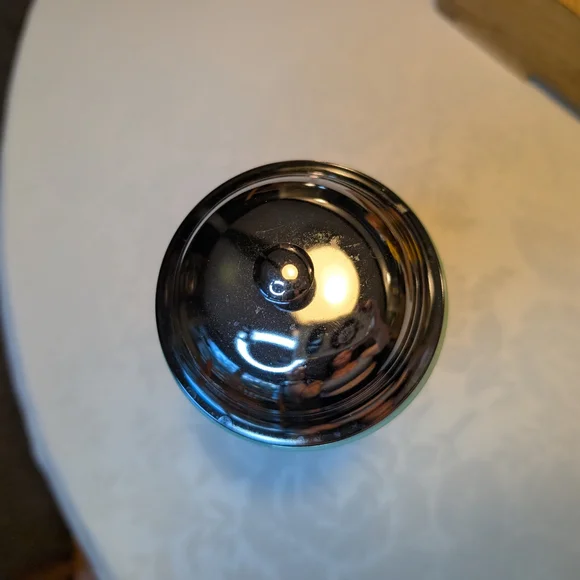 Retro Green Glass Canister with Silver Lid - Picture 2 of 5